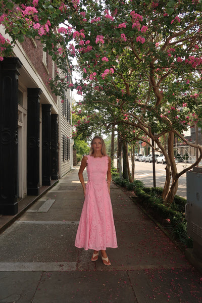 Luci Pink Emb Dress