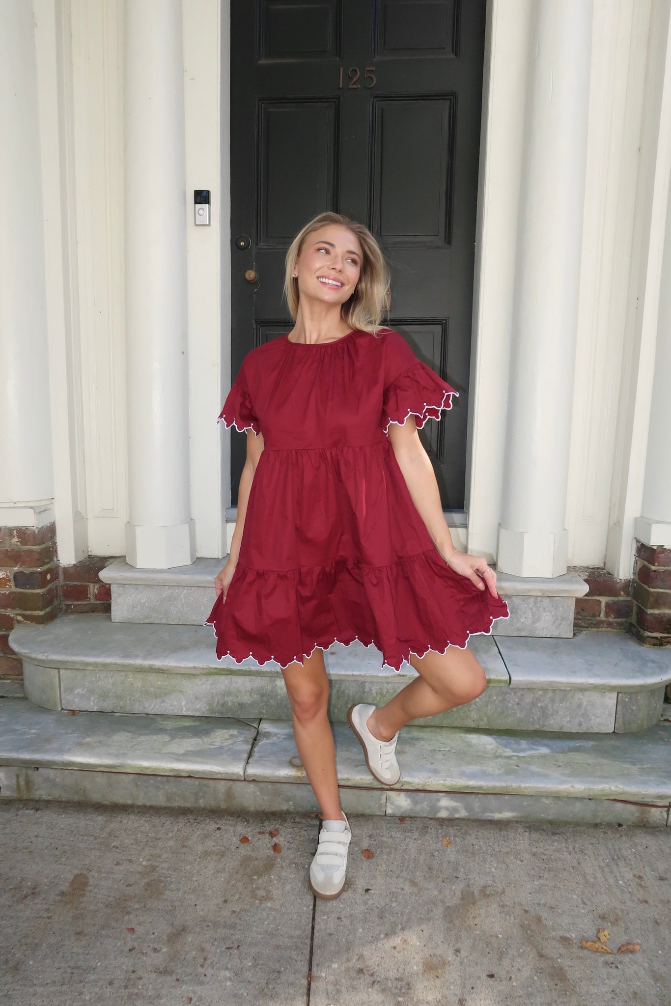 Elodie Burgundy Dress