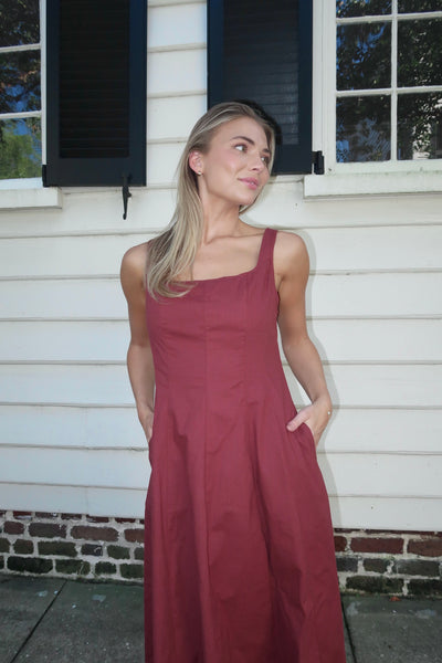 Maroon Tank Midi Dress