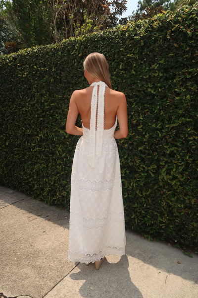 Marilyn White Halter Dress