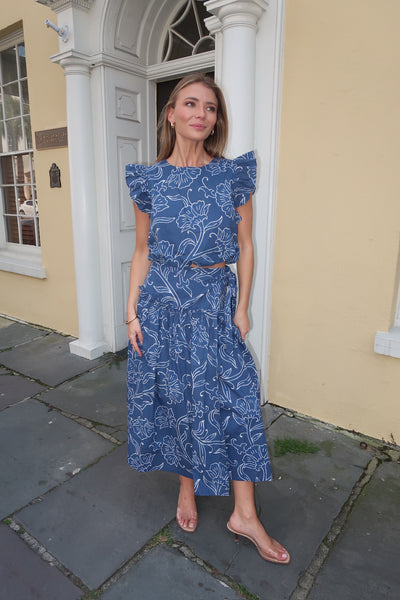 Remi Blue Top Skirt Set