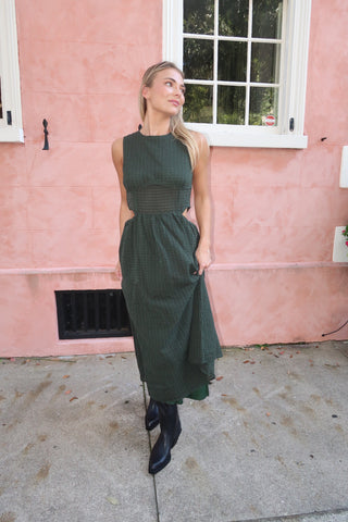 Lilith Green Midi Dress