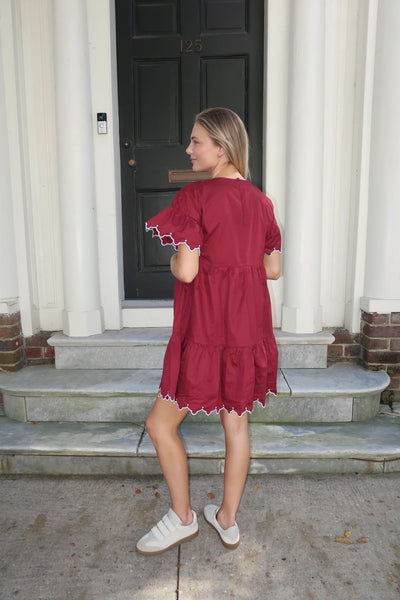 Elodie Burgundy Dress