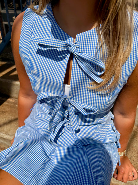 Imani Blue Check Short Set