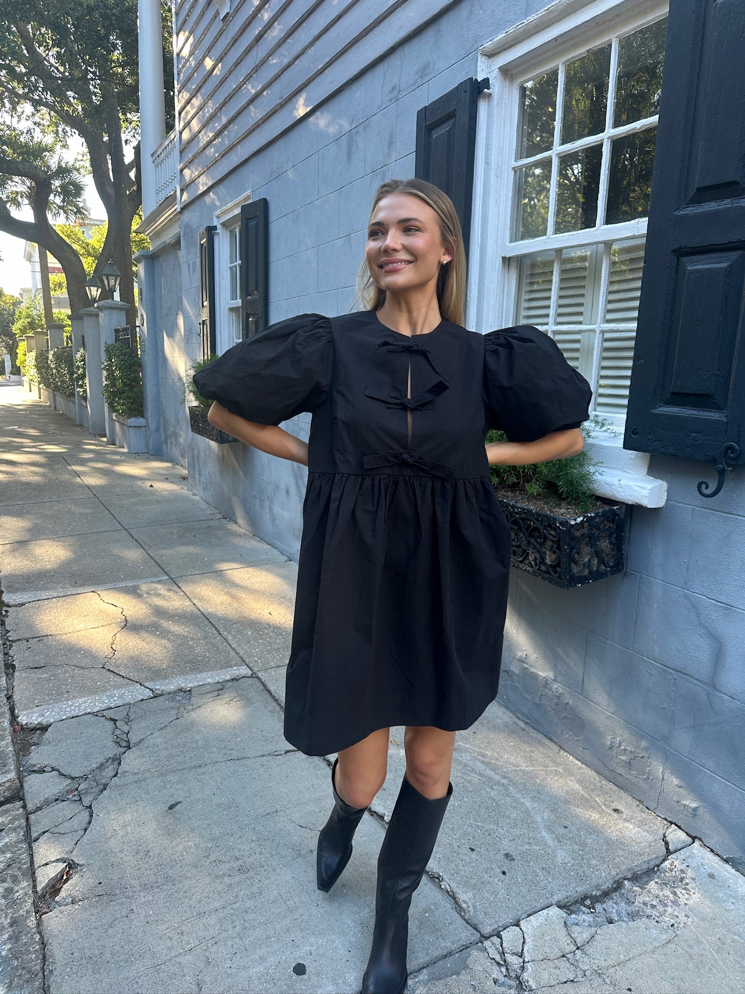 andmary Tess blouse mini dress 黒 233682_C106?$OGPrdImg$