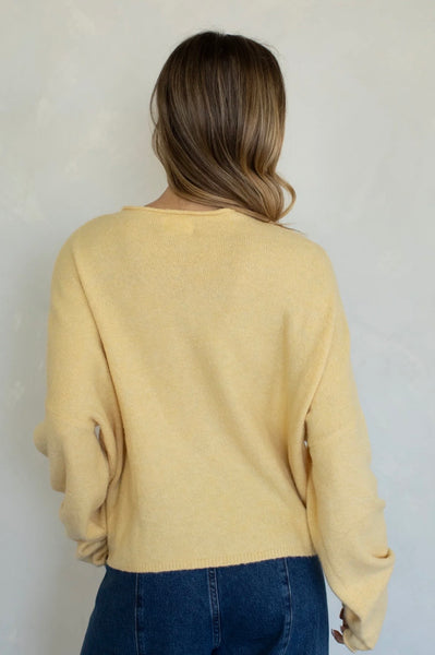 Honey Rolled Collar Cardigan