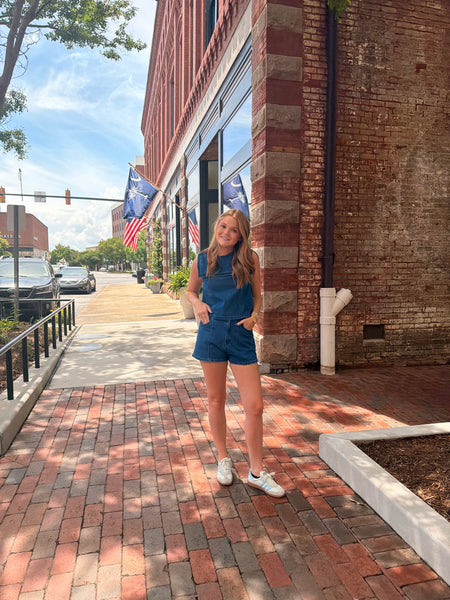 Denim Stretch Shorts