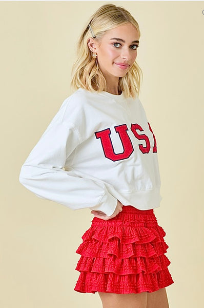 USA White Sweatshirt