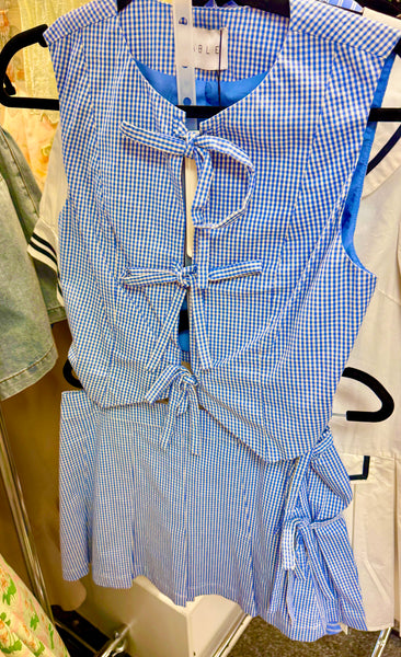 Imani Blue Check Short Set
