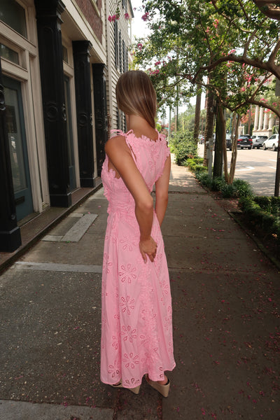 Luci Pink Emb Dress