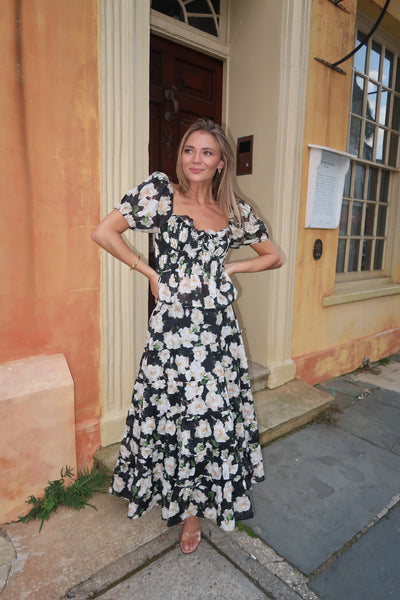 Clemence Black Floral Set