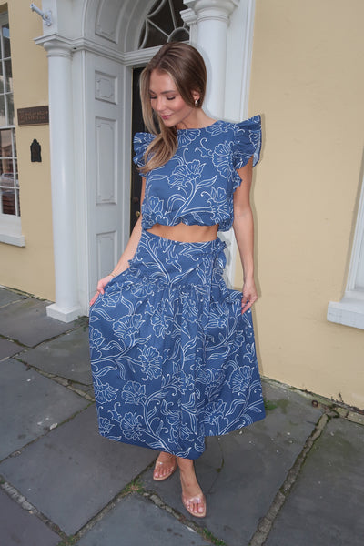 Remi Blue Top Skirt Set