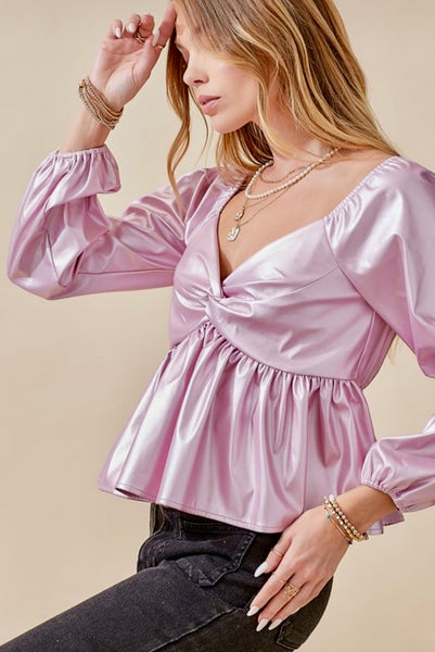 Metallic Pink Top