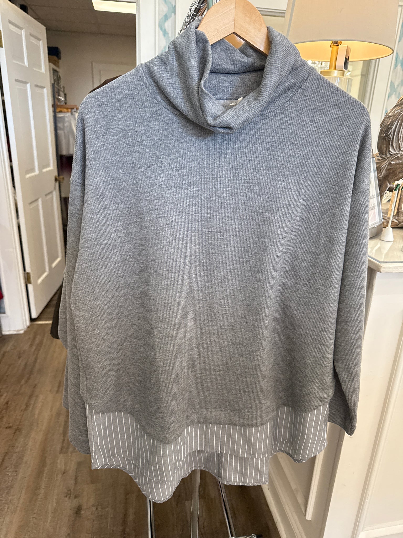 Grey Contrast Top