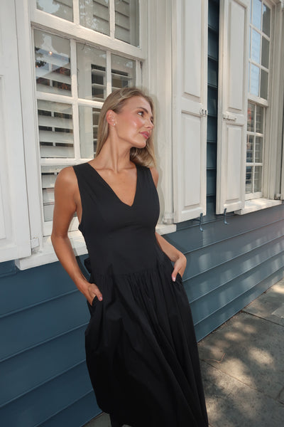 Bonnie Black Midi Dress
