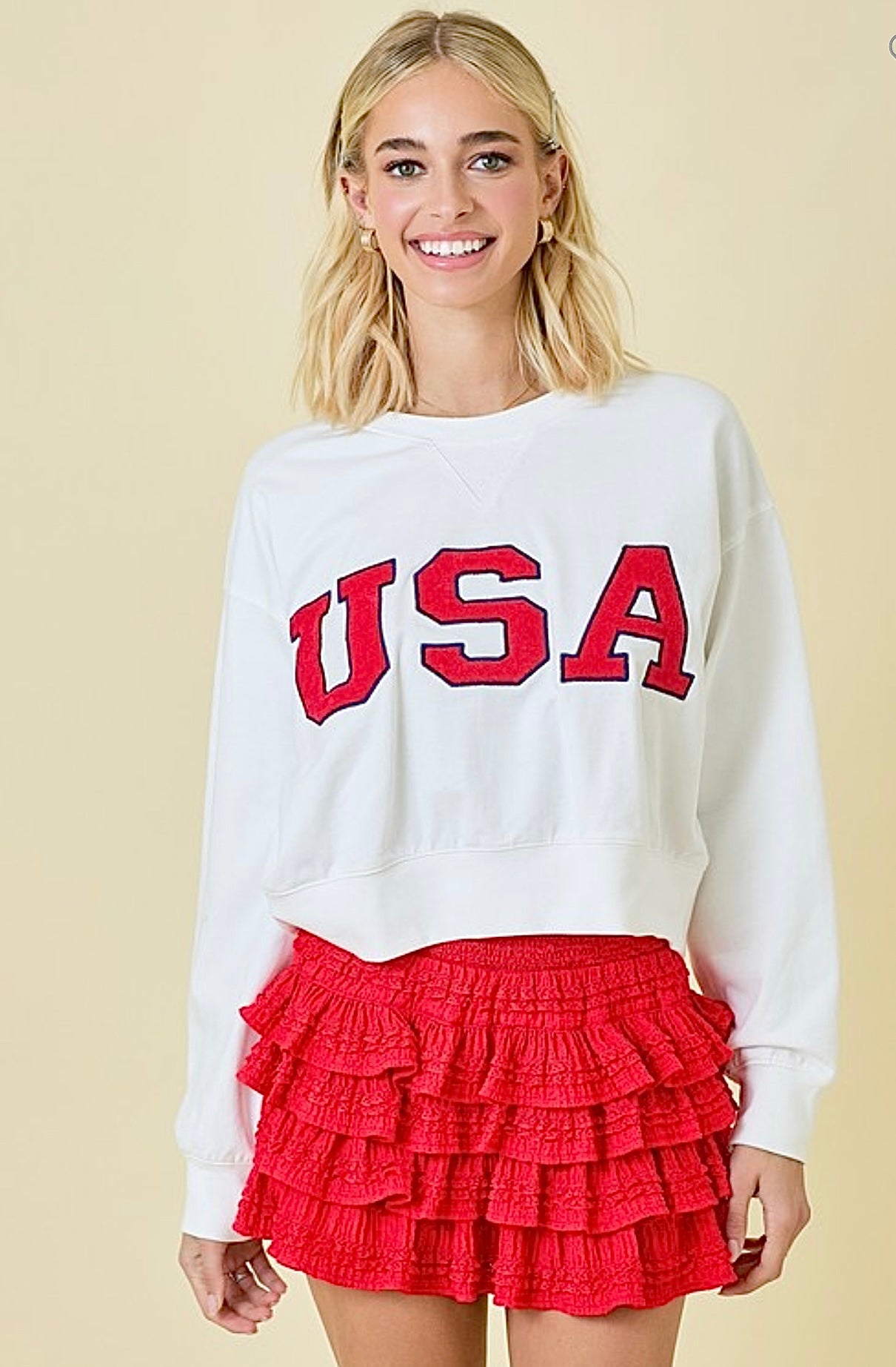 USA White Sweatshirt