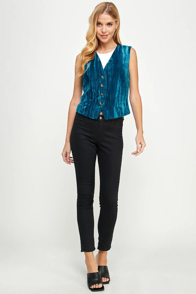 Teal Velvet Vest