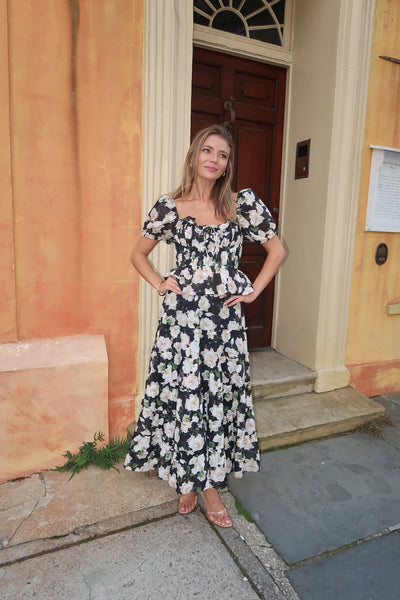 Clemence Black Floral Set