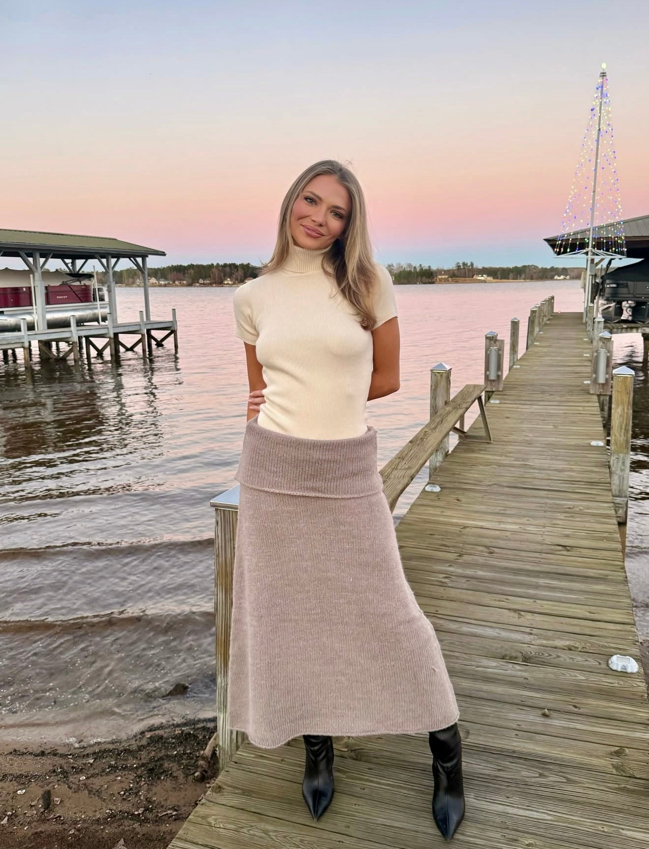 Ash Sweater Fold Midi Skirt