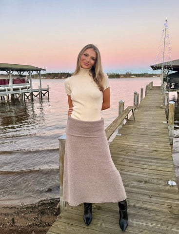 Ash Sweater Fold Midi Skirt