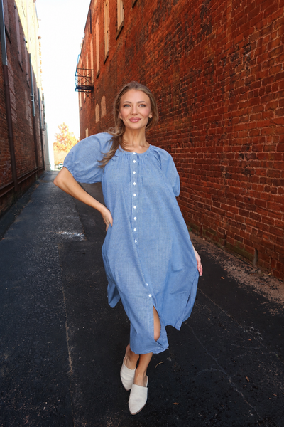 Blue Check Midi
