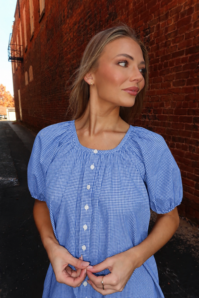 Blue Check Midi