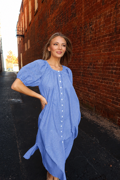 Blue Check Midi