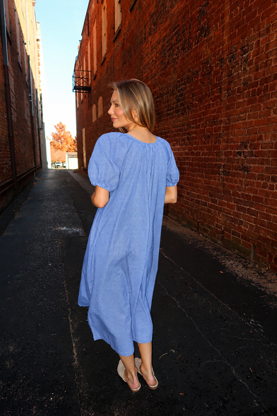 Blue Check Midi