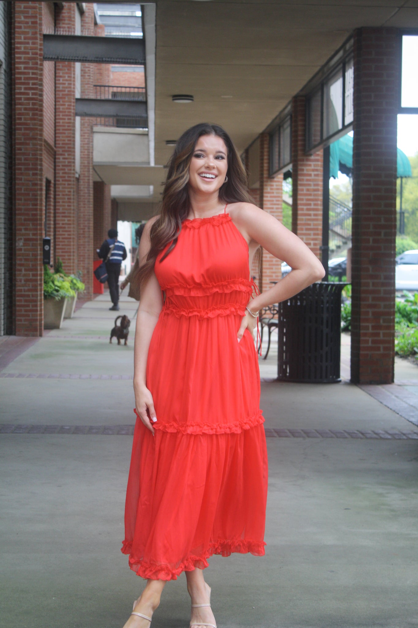 Cherry Red Midi Dress