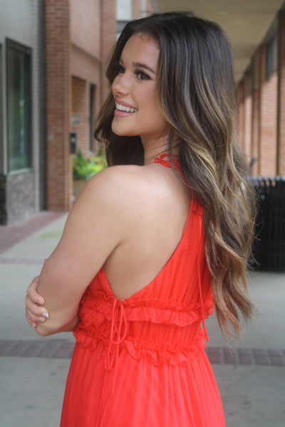 Cherry Red Midi Dress